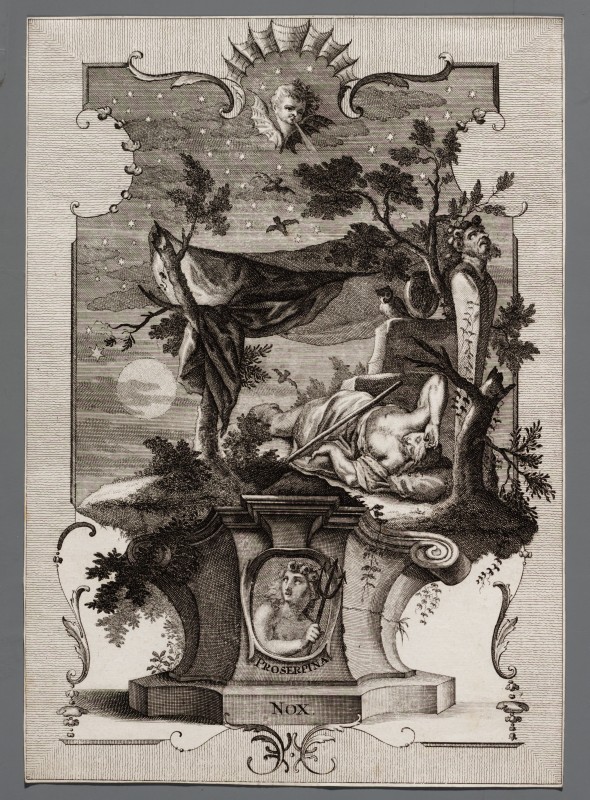 Ornamentprent. Nox / Proserpina.
